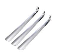 DSFIHJO Corne de chaussure Extra longue en acier inoxydable, métal argenté, outil levage chausse-pied, cuillère à chaussures pour Hommes, Femmes(3PCS)