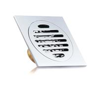 DSFIHJO Drain De Sol Carré en Laiton Chromé 10x10 Cm, for Douche, Déodorant De Salle De Bains, Couvercle De Crépine De Vidange De Sol, Grille De Déchets(Chrome)