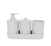 DSFIHJO Ensemble Distributeur de Savon Ensemble d'accessoires de Salle Bain, Distributeur Savon, Porte-Brosse à Dents, Plateau, Tasse, Organisateur comptoir Ensemble Salle de Bain Accessoire(02)