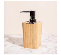 DSFIHJO Ensemble Distributeur de Savon Ensemble D'accessoires De Salle Bain en Bois Bambou, Distributeur Savon, Gobelet Porte-Savon Ensemble Salle de Bain Accessoire(Soap Dispenser)