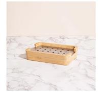 DSFIHJO Ensemble Distributeur de Savon Ensemble D'accessoires De Salle Bain en Bois Bambou, Distributeur Savon, Gobelet Porte-Savon Ensemble Salle de Bain Accessoire(Soap Dish)