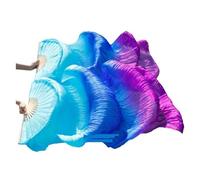 DSFIHJO éVentail De Danse du Ventre Enfant Femmes Venche Danse Ventilateur 1 Paire Gradient Couleur Dancer Pratique Longue Imitation Soie Ventilateurs de Soie(8,1 pair-150x90cm)