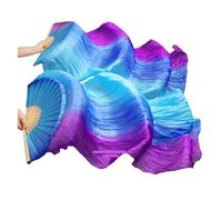 DSFIHJO éVentail De Danse du Ventre Enfant Femmes Venche Danse Ventilateur 1 Paire Gradient Couleur Dancer Pratique Longue Imitation Soie Ventilateurs de Soie(6,1 pair-120x90cm)
