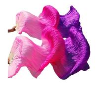 DSFIHJO éVentail De Danse du Ventre Enfant Femmes Venche Danse Ventilateur 1 Paire Gradient Couleur Dancer Pratique Longue Imitation Soie Ventilateurs de Soie(22,1 pair-120x90cm)