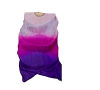 DSFIHJO éVentail De Danse du Ventre Femmes Belly Dance Soie Bamboo Long Vetils Veils Props Protely Culte Louange Couleurs Pastel Drapeau Streamer Adultes(Silver,230cm(90 inch))
