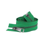 DSFIHJO Fermeture éClair Double Curseur coloré à extrémité Ouverte, 5/10 pièces, 30/40/50/60/70/80 cm, 5#, Fermeture éclair en métal Noir, Tissu de Poche Artisanal for Bricolage(Green,80CM_10 PCS)