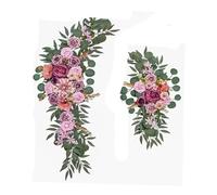 DSFIHJO Guirlande De Fleurs Artificielles Kit De Fleurs Artificielles for Arc Mariage, 2 Pièces, Guirlandes, Pivoine en Soie, Signe Bienvenue Floral for Fête Cérémonie(Purple)