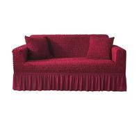 DSFIHJO Housse De Canapé Housse de canapé 1/2/3/4 Places élastique Universelle clé en Main for Couvrir Les Quatre Saisons pour Le Salon(Red,3 Seater (190-230CM))