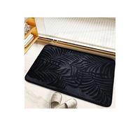 DSFIHJO Paillasson Tapis de Salle Bain Absorbant et antidérapant en Coton à mémoire Forme, Tapis Sol for, Salon, Chambre Coucher, Cuisine, Maison(Black,40x60cm)