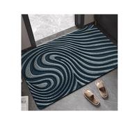 DSFIHJO Paillasson Tapis de Sol d'entrée antidérapant Absorbant l'eau Moderne et Minimaliste for Porte, Couloir, Salon, Cuisine(Whirlpool-Dark Blue,50x80CM)