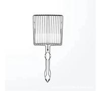 DSFIHJO Pelle À Litière for Chat en Acier Inoxydable, Manche en Bois | Facile à nettoyer, beau, réduit la poussière, convient aux toilettes for petits chiens(Silvery)