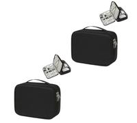DSFIHJO Pochette Rangement Cable Chargeur USB numérique étanche, Rangement Portable for Bureau, Ligne de Charge, Organisateur câbles pour Accessoires Technologiques(Black 2Layer 2PCS)