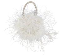 DSFIHJO Sac à Plumes Mini sac à main tendance en fourrure for femme, plumes moelleuses for fête romantique, dîner, mariage pour la Fête(Beige)