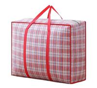 DSFIHJO Sac De Déménagement Sacs De Rangement, Organisateur Vêtements Et D'articles, Déplacement Stockage Literie, Grilles(Red,L(70x50x23))