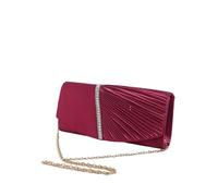 DSFIHJO Sacs En Strass 1 sac de soirée élégant en satin brillant avec strass et rabat for femme, idéal for une fête formelle, un bal ou mariage pour la Fête(Burgundy)