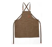 DSFIHJO Tablier Cuisine Tablier en toile épaisse Denim, antisalissure, for Barista, for cuisine, Restaurant, barbier, charpentier, fleuriste, for femmes et hommes Universel(Brown)