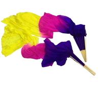 DSFIHJO Voile de Soie de Danse du Ventre, véritable Long éventail, Accessoires de Performance de Danseuse, Banderole de Drapeau de louange d'église(Color23,180cm)