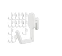 DSFVERVD Porte manteau mural 24 Pcs Peg Board Hook Accessories Rack Pegboard J Shape Hooks for Pegboards Organizer(White)