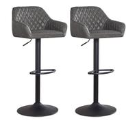 DSFVERVD Tabourets de Bar Tabourets de Bar lot 2 réglables | Ascenseur à gaz pivotant, repose-pieds et base for bar de petit-déjeuner, chaises de comptoir de cuisine(Grey PU)