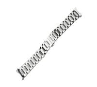 DSHDFJ 12 14 15 16 17 18 19 20 21mm 22mm 23mm 23mm de 24mm Bande de montre en acier inoxydable de montre courbe de montre de montre de papillon papillon boucle bracelet bracelet(Silver,21mm)