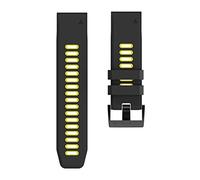 DSHDFJ 2 6mm 22mm 20mm Strap Quickfit compatible avec Garmin Épixe Fenix 7 7x 7s Solaire 6 6x 6s Pro 5x 5s Plus/Instinct 2 / Forerunner 945 Bande de silicone(Black yellow,For Garmin Enduro)