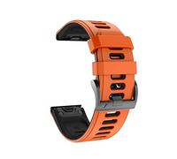 DSHDFJ 22 2 6mm Quick Release Fit Garmin Watchband Fenix 6 6X Pro montre en silicone Easyfit Poignet Compatible With Fenix 5X 5 Plus 3HR Bracelet de montre(Orange Black,26mmFenix 6X Pro)