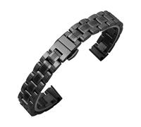 DSHDFJ Bracelet De Montre En Acier Inoxydable Solide, Compatible Avec Armani, Bracelet De Montre De Petite Taille For Femmes, Compatible Avec La Ceinture En Maille 6mm 8mm 10mm(GD-05-Black,17mm)