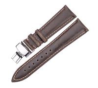 DSHDFJ Bracelet de montre en cuir de vache ciré à l'huile 18 mm, 20 mm, 22 mm, 24 mm Bracelet en cuir véritable avec fermoir papillon, 20 mm, Acétate, Pas de gemme