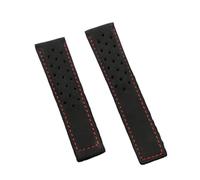 DSHDFJ Bracelet De Montre En Cuir De Vache De Qualité 22 Mm Compatible Avec La Série TAG HEUER CARRERA For Hommes Bracelet De Montre(Black Red line,Without buckle)