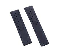 DSHDFJ Bracelet De Montre En Cuir De Vache De Qualité 22 Mm Compatible Avec La Série TAG HEUER CARRERA For Hommes Bracelet De Montre(Blue strap,With Silver buckle)