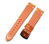 DSHDFJ Bracelet De Montre En Cuir Véritable Fait À La Main Cire D'huile Intelligent Peau Vache 18mm 20mm 22mm 24mm Noir Vert Jaune Brwon(Yellow Black Clasp,20mm)