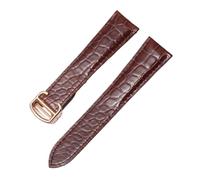 DSHDFJ - Bracelet en cuir d'alligator compatible avec Cartier Solo Tank London - En cuir véritable - Noir et marron - Pour homme et femme - 16, 18, 20, 22, 24 mm, 16mm