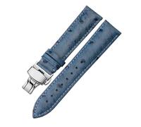 DSHDFJ Bracelet en cuir véritable motif autruche 12 13 14 15 16 17 18 19 20 21 22 24 mm Rouge Vert Compatible avec chaîne de montre Tissot DW Mido Ck, 22mm