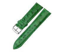 DSHDFJ Bracelet en cuir véritable motif Ostrich 12 13 14 15 16 17 18 19 20 21 22 24 mm Bracelet rouge vert compatible avec la chaîne de montre Tissot Dw Mido CK, 14mm, agate