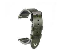 DSHDFJ Nouveau Bracelet De Montre En Cuir Ciré À L'huile 18mm 19mm 20mm 22mm Vintage Noir Bleu Marron Disponible Accessoires Faits La Main(Green 2,18mm)