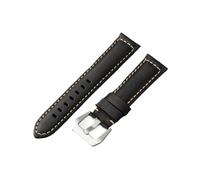 DSHDFJ Nouveau Bracelet En Cuir Véritable Crazy Horse Fait À La Main Épais For Hommes Compatible Avec Panerai Strap 20 22 24 26mm(Matte Black,20mm)