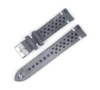 DSHDFJ Sangle de montre à l'huile respirante à la main de la peau de cuir de vachette 18mm 20mm 22mm 22mm 24mm Hommes bracelet(Gray-white line,18mm)