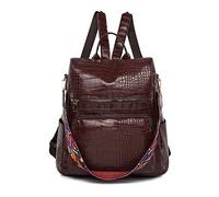 DSHDSGS Femmes sacs à dos sacs à dos de voyage en cuir de qualité mode collège sacs d'école décontracté épaule(Coffee)