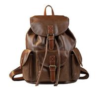 DSHDSGS Sac à dos en cuir rétro simple for homme, sac de voyage décontracté.