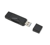 dsheng Lecteur de Carte de Stockage USB 3 en 1, USB C USB 3.0 Interface Micro USB 3 Connecteurs Lecteur de Carte Mémoire Ultra-Mince pour Carte de Stockage Sensible pour Téléphone (Noir)