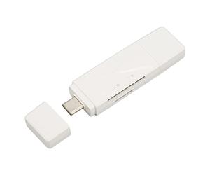 dsheng Lecteur de Carte de Stockage USB 3 en 1, USB C USB 3.0 Interface Micro USB 3 Connecteurs Lecteur de Carte Mémoire Ultra-Mince pour Carte de Stockage Sensible pour Téléphone (Blanc)