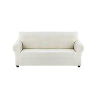 DSHUB Housse de canapé 3 Places Extensible et élastique, Couleur Unie, Beige, pour Animaux de Compagnie, Housse de Protection complète, Housse de canapé Extensible, Facile à Nettoyer.