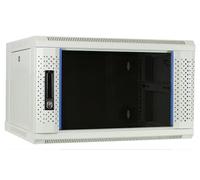 DSIT 19 inch Set: Witte wandkast 6U - legbord - stekkerdoos SPD 8-voudig - kabelhouder - Cat6 utp-patchpanel