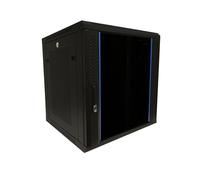 DSIT Baie Murale 12U avec Porte en Verre - Panneaux latéraux perforés 600x600x635mm - Noir