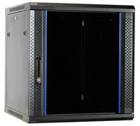DSIT Baie Murale 12U Non assemblée avec Porte en Verre 600x600x635mm (LXPXH) - Noir