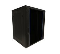 DSIT Baie Murale 15U avec Porte en Verre - Panneaux latéraux perforés 600x600x770mm - Noir