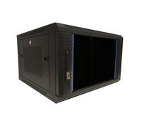 DSIT Baie Murale 6U avec Porte en Verre - Panneaux latéraux perforés 600x600x368mm - Noir
