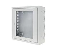 DSIT Baie Murale Blanche 3U avec Porte en Verre Profondeur 185mm - Blanc