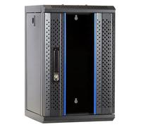 DSIT Ensemble 10 pouces : armoire réseau 9HE à montage mural - étagère - multiprise - barre de gestion de câbles - panneau de brassage CAT6A STP