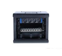 DSIT Kit de 10 pouces : armoire réseau murale 4HE - rails de rack - multiprise - barre de guidage de câbles - panneau de brassage CAT6A STP